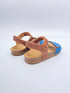 Clic! CL-grass denim cognac sandaal